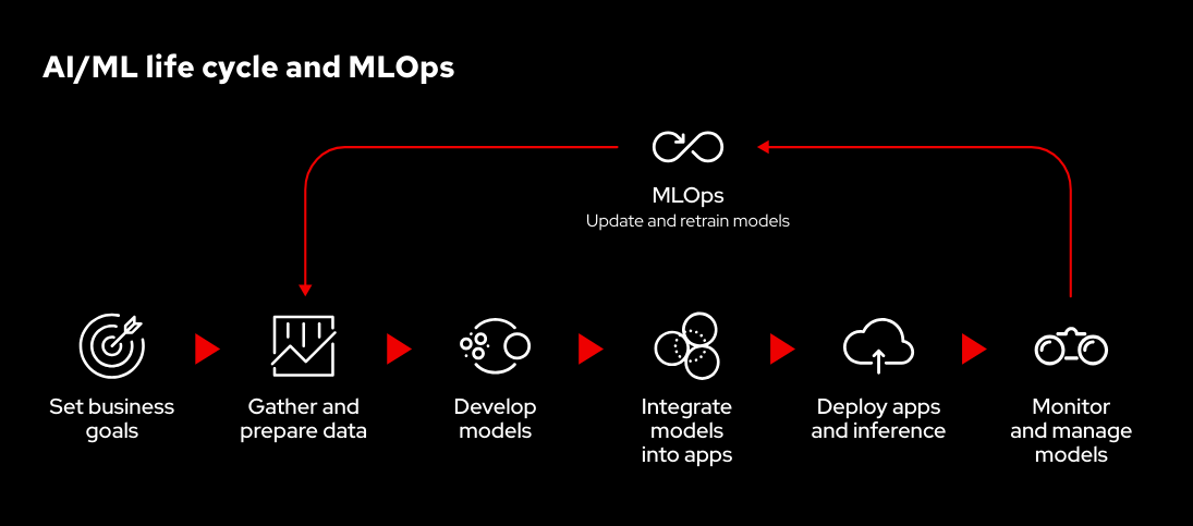 The main steps in the AI/ML life cycle